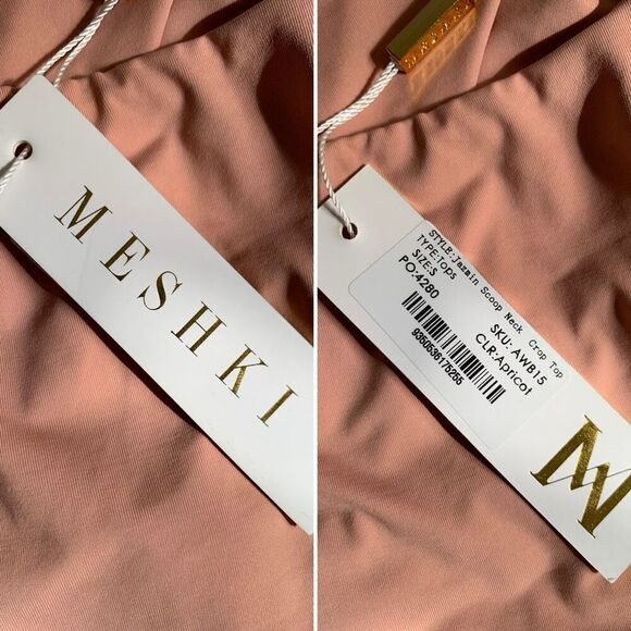 Meshki Jazmin‎ Scoop Neck Crop Top in Apricot Size S - Picture 7 of 10